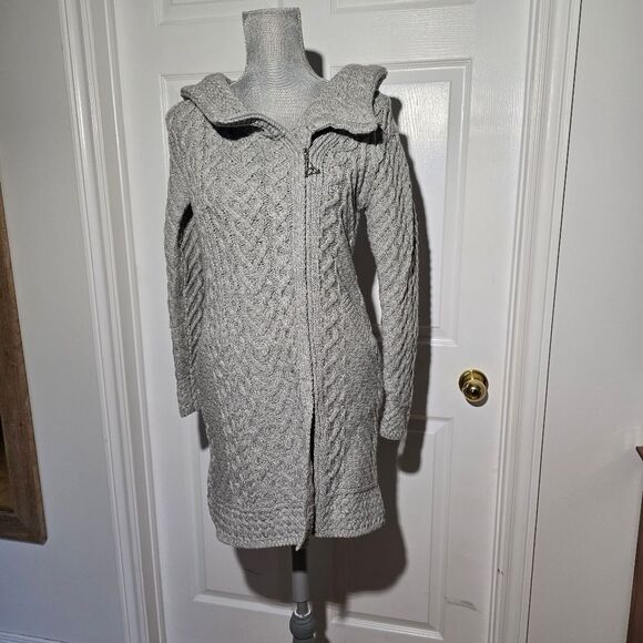 ARAN MOR wool Knit Duster Zip Up - Picture 2 of 5